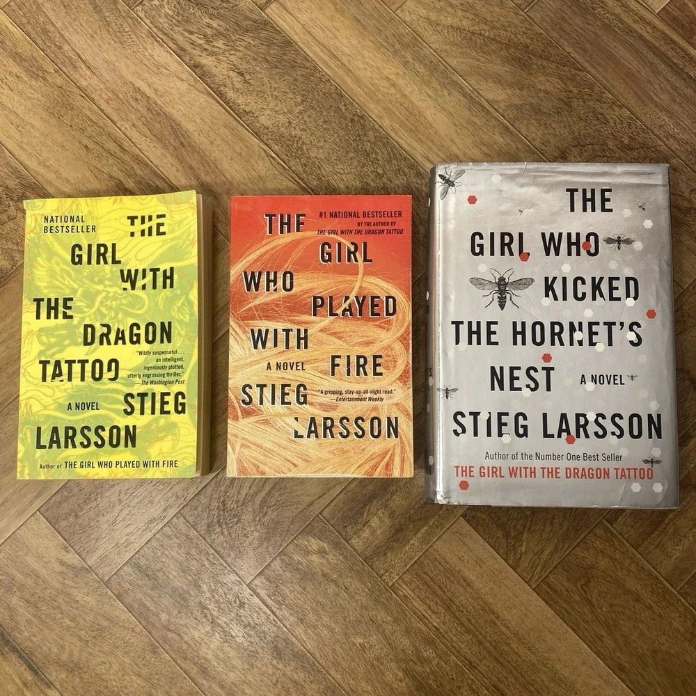 Lot of‎ 3 Dragon Tattoo Millennium Trilogy Stieg Larsson Books Mixed HC PB